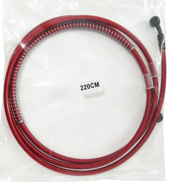 Red spring guard brake hose 220cm