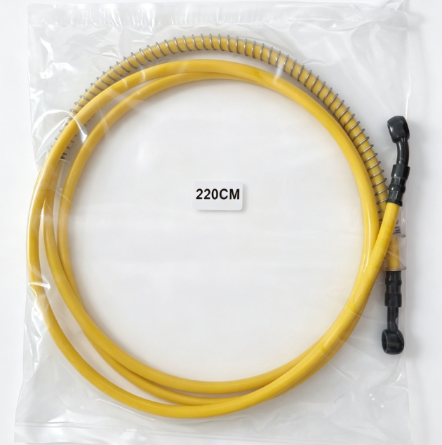 Yellow spring guard brake hose 220cm
